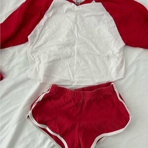 COPY - American Apparel Baseball Crop Top and Shorts